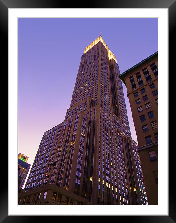 Empire State Building Framed Mounted Print by Henry Anderson