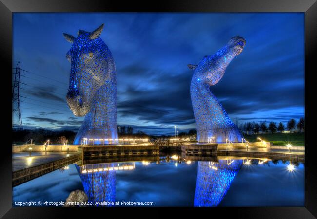 the Kelpies, the Helix, Falkirk , Scotland Framed Print by Photogold Prints