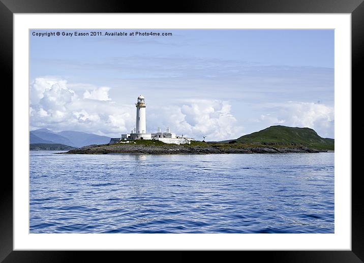 Eilean Musdile lighthouse close-up Framed Mounted Print by Gary Eason