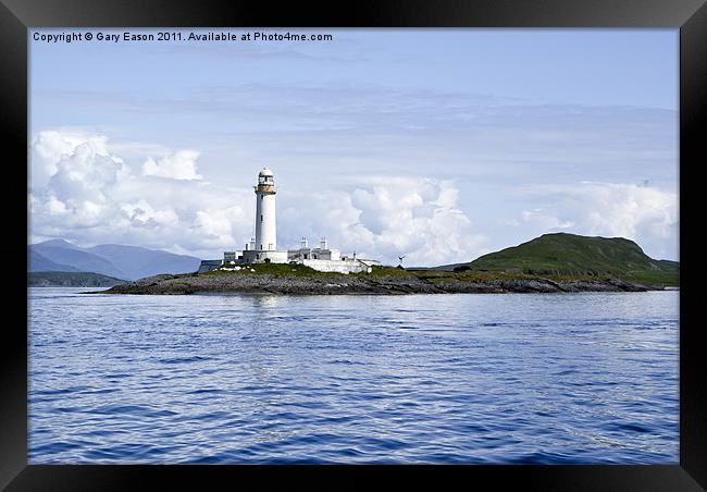 Eilean Musdile lighthouse close-up Framed Print by Gary Eason