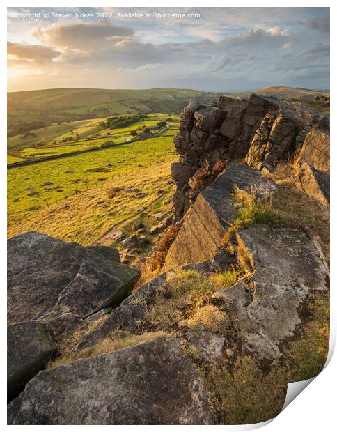 Majestic Gritstone Cliff Print by Steven Nokes
