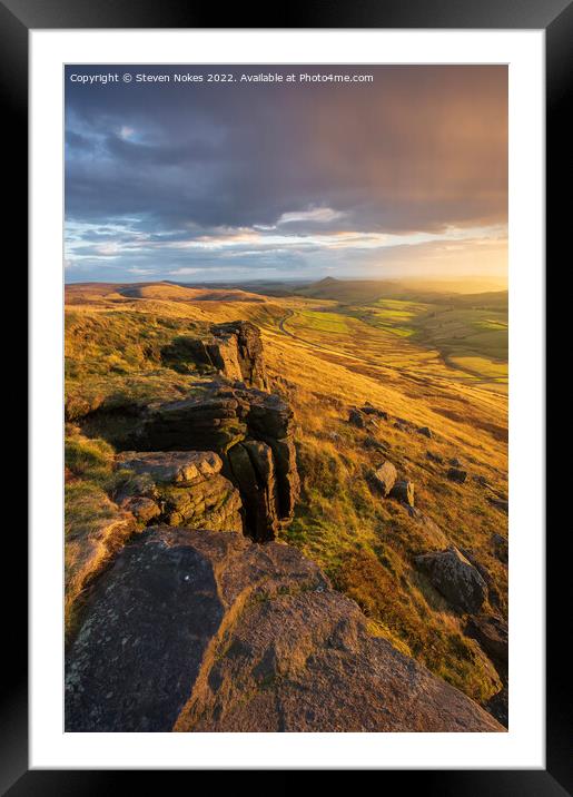 Majestic Sunset Over Shining Tor Framed Mounted Print by Steven Nokes