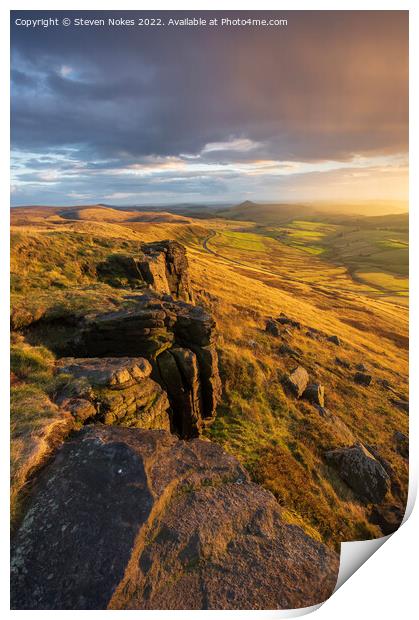 Majestic Sunset Over Shining Tor Print by Steven Nokes
