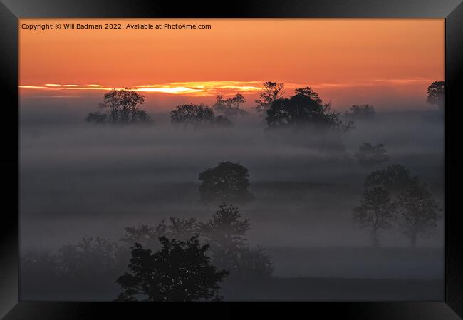 Misty Sunrise Framed Print by Will Badman