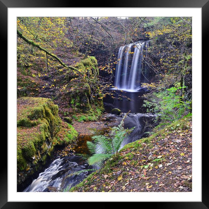 Dalcairney waterfall East Ayrshire Framed Mounted Print by Allan Durward Photography