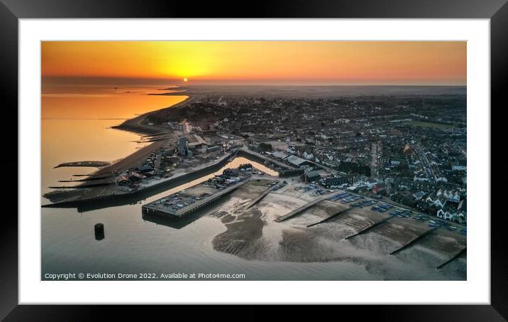 Harbour Sunrise 16:9 Framed Mounted Print by Evolution Drone
