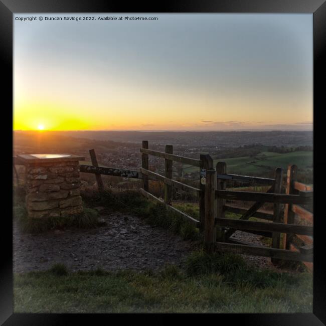 Dreamy winter sunrise over Bath Framed Print by Duncan Savidge