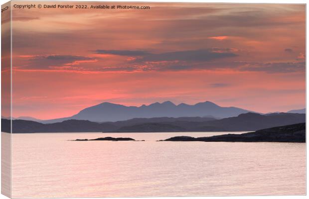 The View across Enard Bay to the Mountains of Assynt, Scotland Canvas Print by David Forster