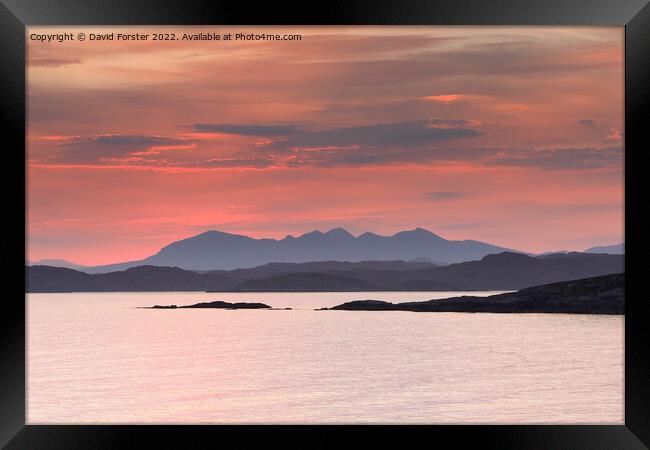 The View across Enard Bay to the Mountains of Assynt, Scotland Framed Print by David Forster