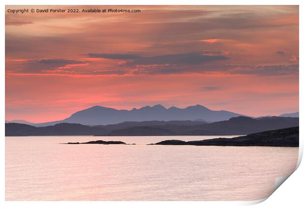 The View across Enard Bay to the Mountains of Assynt, Scotland Print by David Forster