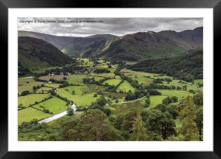 The view from Castle Crag, Lake District, Cumbria, UK  Framed Mounted Print by David Forster