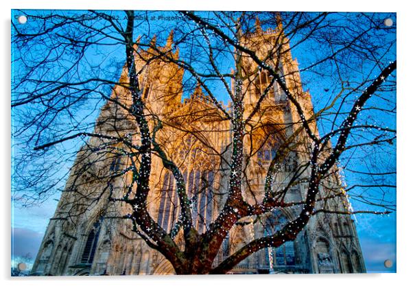 York Minster At Christmas  Acrylic by Alison Chambers
