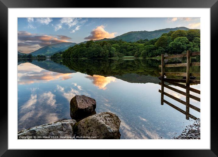 Grasmere Lake Reflections Framed Mounted Print by Jim Monk