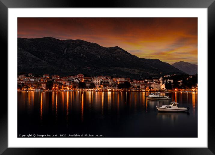 Cavtat - town in Dalmatia, Croatia. Framed Mounted Print by Sergey Fedoskin
