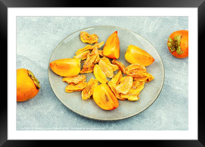 Appetizing dried persimmon. Framed Mounted Print by Mykola Lunov Mykola