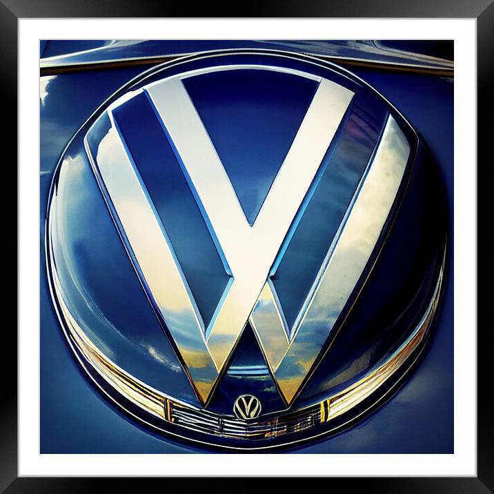 VW Badge Framed Mounted Print by Picture Wizard