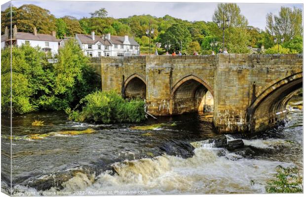 The Bridge over the Dee at Llangollen Canvas Print by Diana Mower