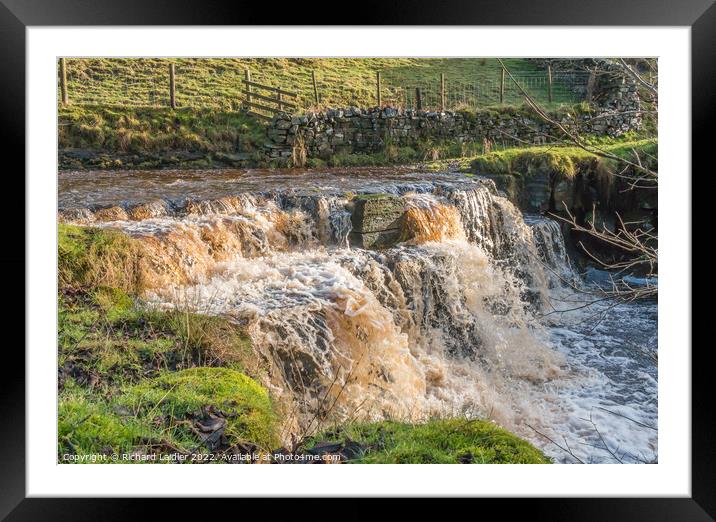 Swollen Waterfall on Ettersgill Beck, Teesdale Framed Mounted Print by Richard Laidler