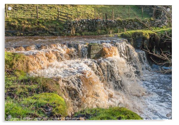 Swollen Waterfall on Ettersgill Beck, Teesdale Acrylic by Richard Laidler