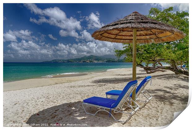 On the Beach - The Spice Island - Grenada - The Ca Print by John Gilham