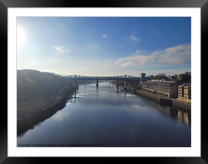 A view along the River Tyne Framed Mounted Print by Richard Fairbairn