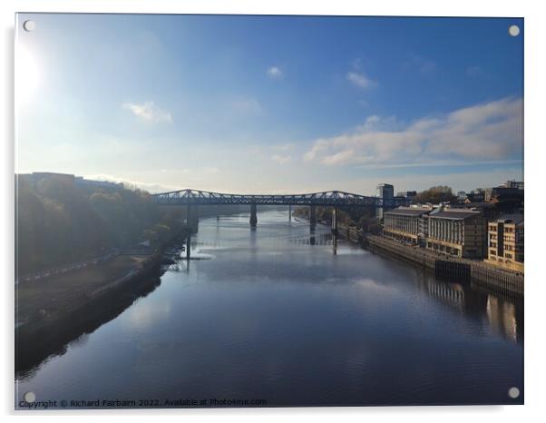 A view along the River Tyne Acrylic by Richard Fairbairn