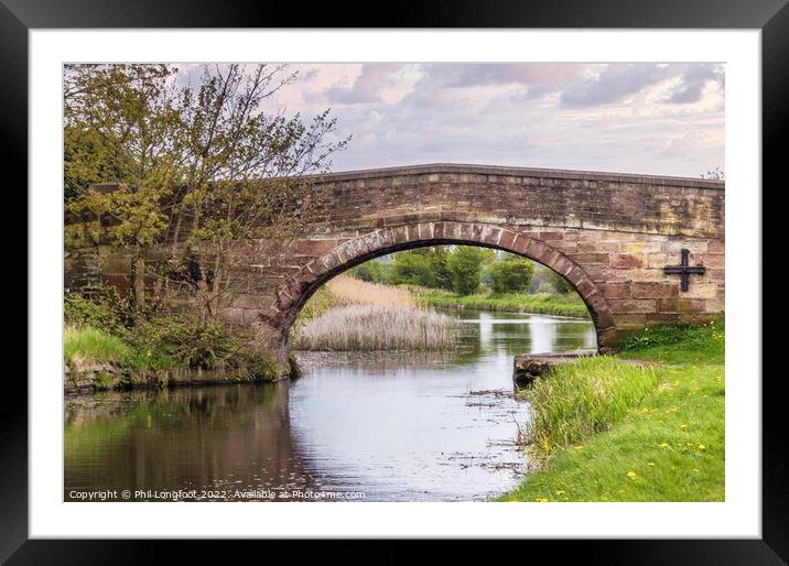 Canal bridge over Leeds Liverpool Canal near Liverpool Framed Mounted Print by Phil Longfoot