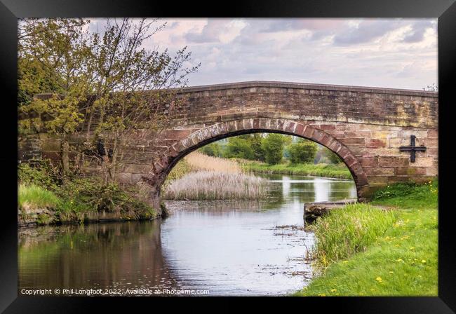 Canal bridge over Leeds Liverpool Canal near Liverpool Framed Print by Phil Longfoot