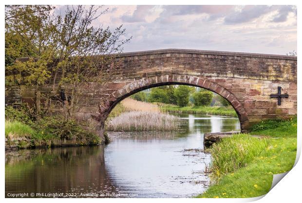 Canal bridge over Leeds Liverpool Canal near Liverpool Print by Phil Longfoot