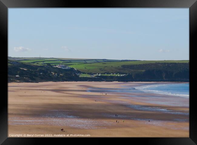 Serenity on Woolacombe Beach Framed Print by Beryl Curran