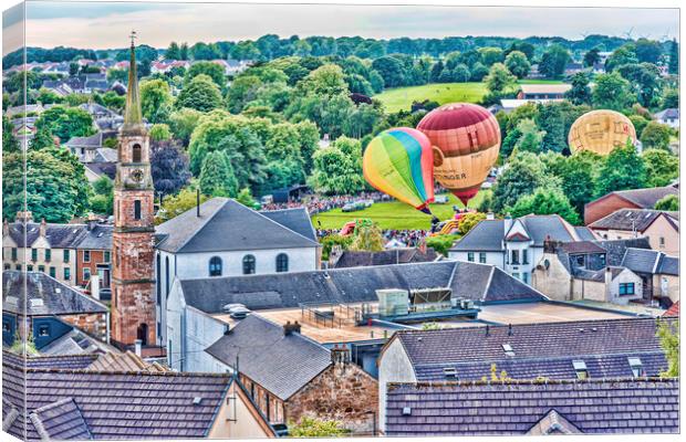 Strathaven Balloon Festival Canvas Print by Valerie Paterson