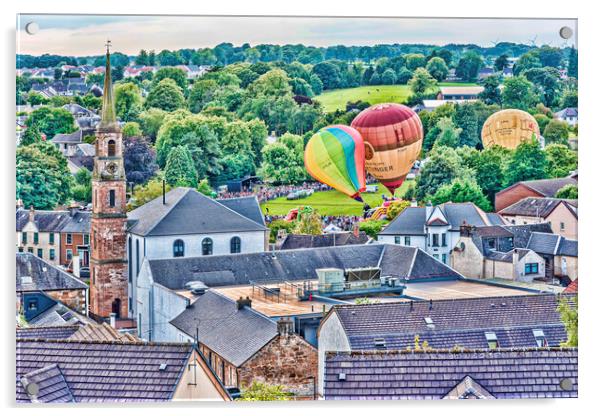 Strathaven Balloon Festival Acrylic by Valerie Paterson