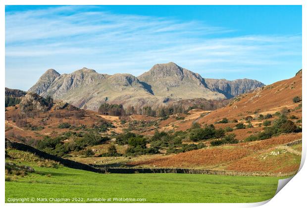 The Langdale Pikes, Cumbria Print by Photimageon UK