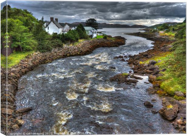 Lochinver River Inver Running To Loch Inver Canvas Print by OBT imaging