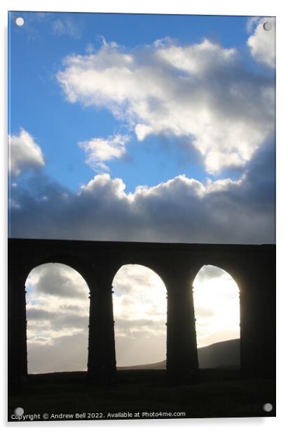 Ribblehead silhouette Acrylic by Andrew Bell