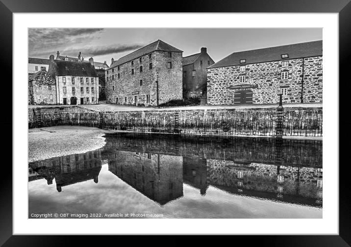 Portsoy Village 17th Century Harbour Reflection North East Scotland 2022 Framed Mounted Print by OBT imaging