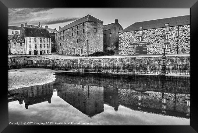 Portsoy Village 17th Century Harbour Reflection North East Scotland 2022 Framed Print by OBT imaging