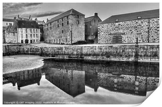 Portsoy Village 17th Century Harbour Reflection North East Scotland 2022 Print by OBT imaging