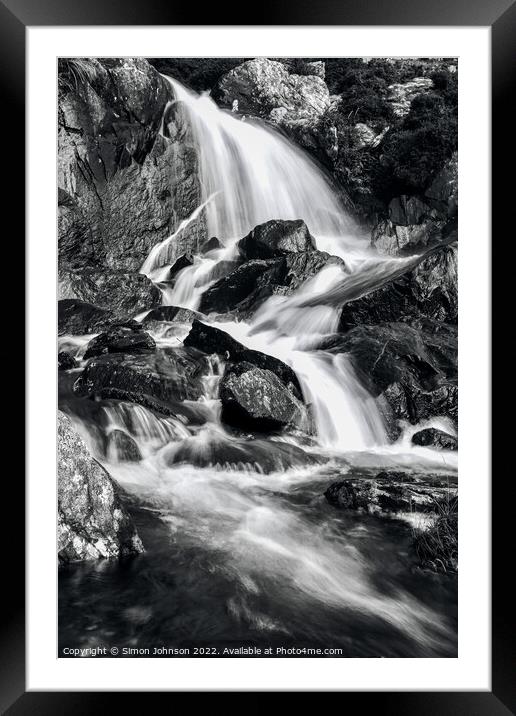 waterfall and cascades Framed Mounted Print by Simon Johnson