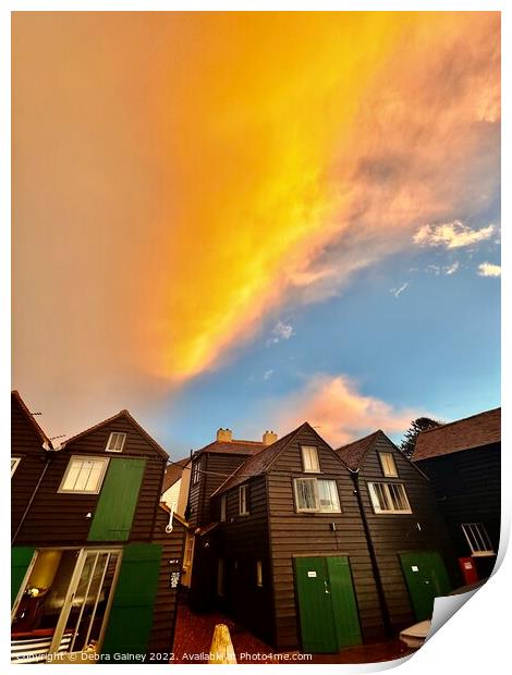 Whitstable Huts  Print by Debra Gainey