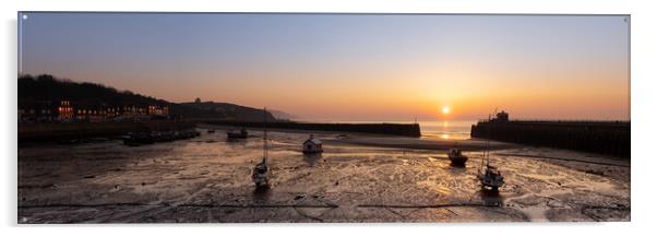 Folkstone Harbour sunrise england Acrylic by Sonny Ryse