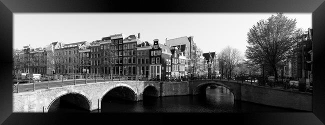 Keizersgratch Emperor's canal Amsterdam black and white Framed Print by Sonny Ryse