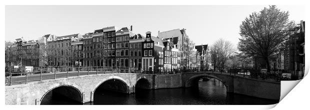 Keizersgratch Emperor's canal Amsterdam black and white Print by Sonny Ryse