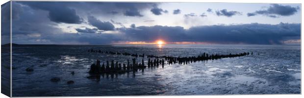 Wadden sea beach coast netherlands sunset Canvas Print by Sonny Ryse
