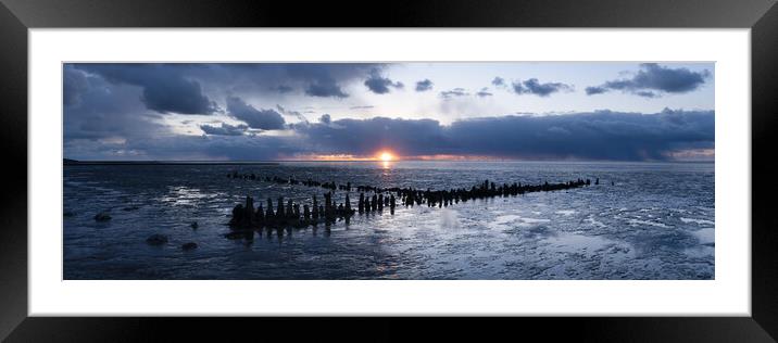 Wadden sea beach coast netherlands sunset Framed Mounted Print by Sonny Ryse