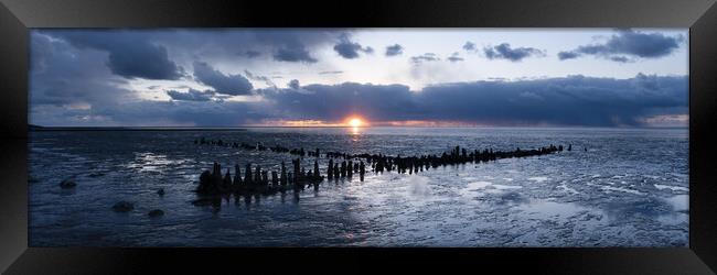 Wadden sea beach coast netherlands sunset Framed Print by Sonny Ryse