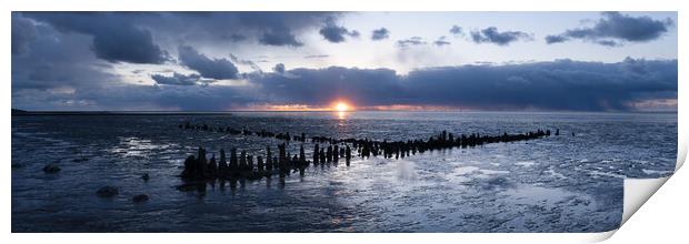 Wadden sea beach coast netherlands sunset Print by Sonny Ryse