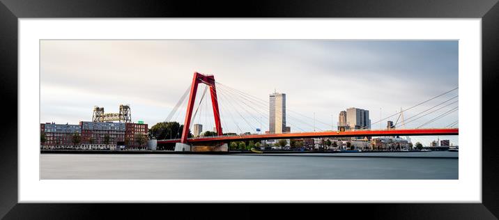 Rotterdam Cityscape Willemsbrug Netherlands Framed Mounted Print by Sonny Ryse