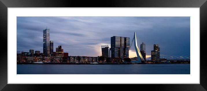 Rotterdam cityscape Erasmusbrug Netherlands Framed Mounted Print by Sonny Ryse