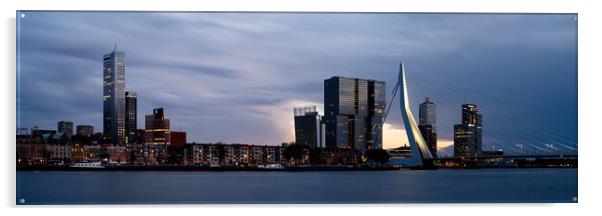Rotterdam cityscape Erasmusbrug Netherlands Acrylic by Sonny Ryse